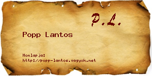 Popp Lantos névjegykártya